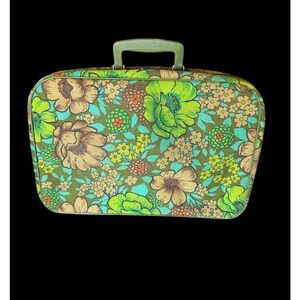 Vintage 60s small floral suitcase